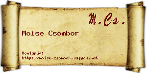 Moise Csombor névjegykártya